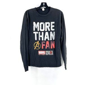 Marvel Studios Comics Men's 2 Sided Graphic Long Sleeve T Shirt Tee Black Size S